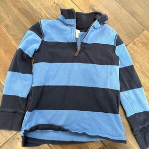 Boys J. Crew Crewcuts Factory Blue Striped Quarter Zip Sweater - Size 4-5 - EUC